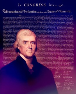 Portrait of Thomas Jefferson, 1743 - 1826, third president of the United States and principal