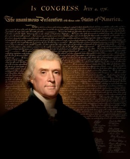 Portrait of Thomas Jefferson, 1743 - 1826, third president of the United States and principal