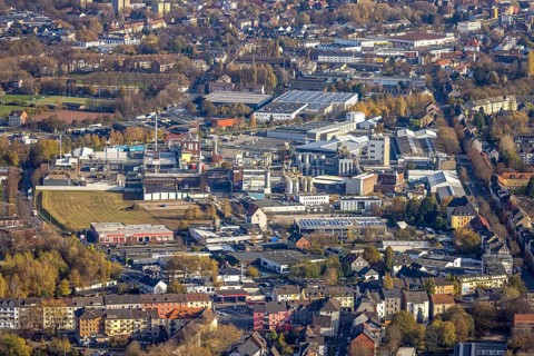 Aerial view, Evonik Industries AG, Arthur-Imhausen-Straße, Annenstraße, Witten, Ruhr area, North
