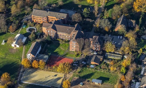 Aerial photo, Haus Elim, children's home and youth centre, Neukirchen, Neukirchen-Vluyn, Ruhr area,
