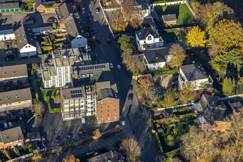 Aerial view, Hotel Dampfmühle, Neukirchen, Neukirchen-Vluyn, Ruhr area, North Rhine-Westphalia,