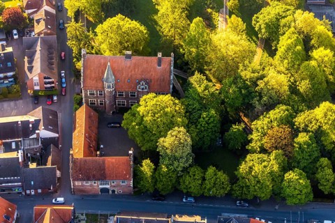 Aerial view, Wolbeck Castle, Drostenhof, Wolbecker Park, Am Steintor, Münster, Münsterland, North