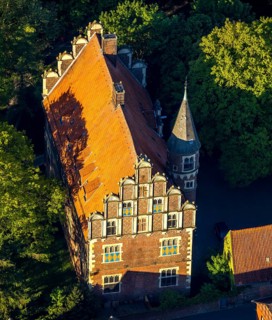 Aerial view, Wolbeck Castle, Drostenhof, Wolbecker Park, Am Steintor, Münster, Münsterland, North