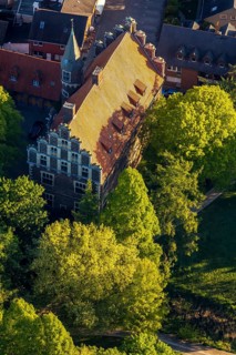 Aerial view, Wolbeck Castle, Drostenhof, Wolbecker Park, Am Steintor, Münster, Münsterland, North