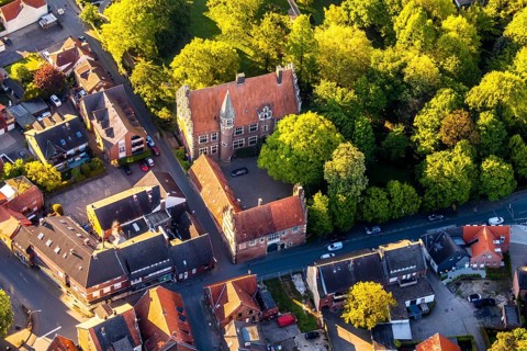 Aerial view, Wolbeck Castle, Drostenhof, Wolbecker Park, Am Steintor, Münster, Münsterland, North