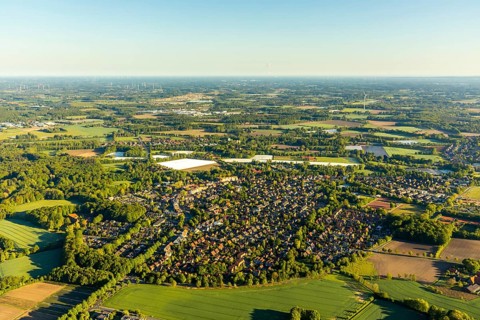 Aerial view, aerial view Handorf, Münster, Münsterland, North Rhine-Westphalia, Germany, DE,