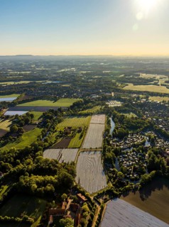 Aerial view, asparagus fields, asparagus cultivation, Südmühlenweg, Kamillusweg, Münster,