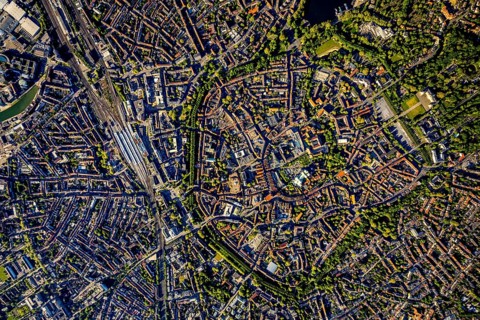 Aerial view, Old Town, Promenadenring, St Paul's Cathedral, Cathedral SquarePaulus-Dom, Domplatz,