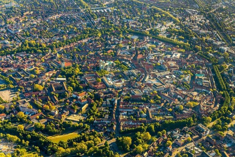 Aerial view, Old Town, Promenadenring, St Paul's Cathedral, Cathedral SquarePaulus-Dom, Domplatz,