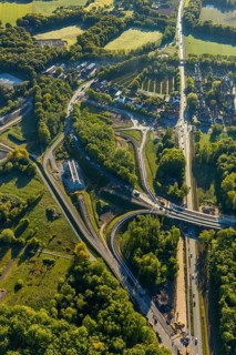 Aerial photo, new bridge construction, expansion of federal road B51, new construction of federal