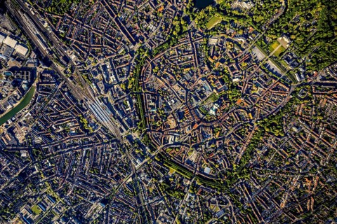 Aerial view, Old Town, Promenadenring, St Paul's Cathedral, Cathedral SquarePaulus-Dom, Domplatz,