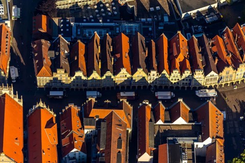 Aerial view, Prinzipalmarkt, Münster, Münsterland, North Rhine-Westphalia, Germany, DE, Europe,