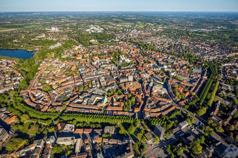Aerial view, Old Town, Promenadenring, St Paul's Cathedral, Cathedral SquarePaulus-Dom, Domplatz,