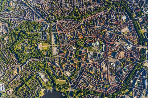 Aerial view, Old Town, Promenadenring, St Paul's Cathedral, Cathedral SquarePaulus-Dom, Domplatz,