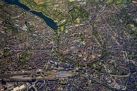 Aerial view, Old Town, Promenadenring, St Paul's Cathedral, Cathedral SquarePaulus-Dom, Domplatz,