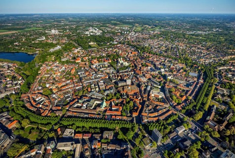 Aerial view, Old Town, Promenadenring, St Paul's Cathedral, Cathedral SquarePaulus-Dom, Domplatz,
