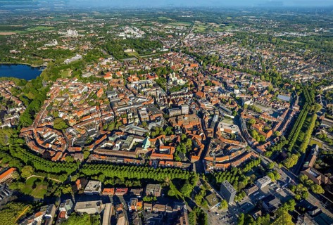 Aerial view, Old Town, Promenadenring, St Paul's Cathedral, Cathedral SquarePaulus-Dom, Domplatz,