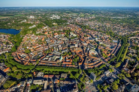 Aerial view, Old Town, Promenadenring, St Paul's Cathedral, Cathedral SquarePaulus-Dom, Domplatz,