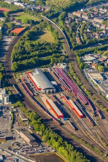 Aerial photo, euro-Express Sonderzüege GmbH, provider of special trains, DB Regio, Münster,