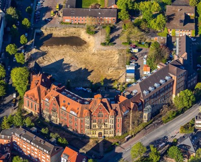 Aerial view, Westfälische Wilhelms-Universität Münster, Examination Office of the Faculty of