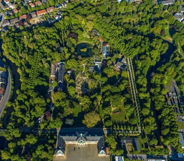 Aerial view, Westfälische Wilhelms-Universität Münster, Schlossplatz, Botanischer Garten,