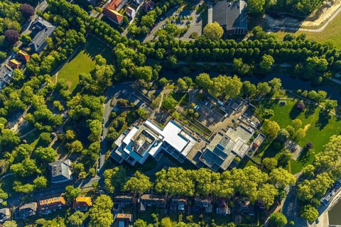 Aerial view, LBS Westdeutsche Landesbausparkasse, Münster, Münsterland, North Rhine-Westphalia,
