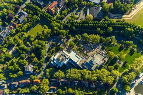 Aerial view, LBS Westdeutsche Landesbausparkasse, Münster, Münsterland, North Rhine-Westphalia,
