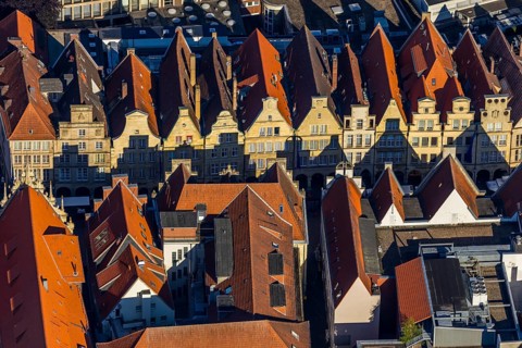 Aerial view, Prinzipalmarkt, Münster, Münsterland, North Rhine-Westphalia, Germany, DE, Europe,