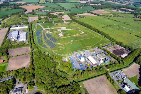 Aerial view, central landfill II, Reiling MS-Recycling, Abfallwirtschaftsbetriebe Münster, Münster,