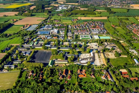 Aerial view, Oxford Quarter, Oxford Barracks, Freiherr-vom-Stein-Gymnasium Münster, job centre,