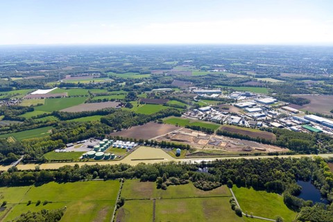 Aerial view, construction site at Westfalen Tanklager- und Transportgesellschaft,