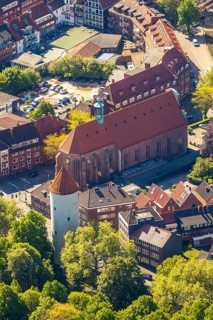 Aerial view, Protestant University Church, Buddenturm, Münster, Münsterland, North