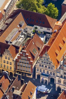 Aerial view, Prinzipalmarkt, gabled houses, Münster, Münsterland, North Rhine-Westphalia, Germany,