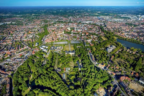 Aerial view, Old Town, Promenadenring, St Paul's Cathedral, Cathedral SquarePaulus-Dom, Domplatz,