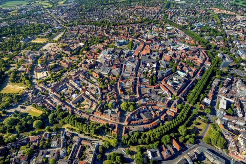 Aerial view, Old Town, Promenadenring, St Paul's Cathedral, Cathedral SquarePaulus-Dom, Domplatz,