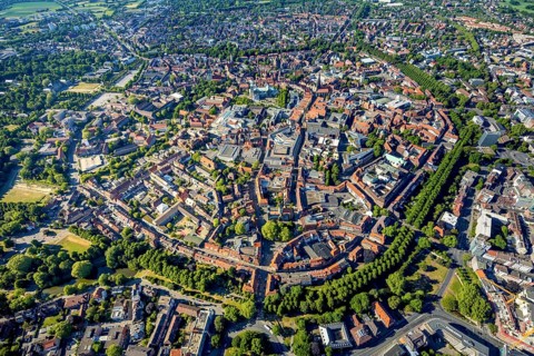 Aerial view, Old Town, Promenadenring, St Paul's Cathedral, Cathedral SquarePaulus-Dom, Domplatz,