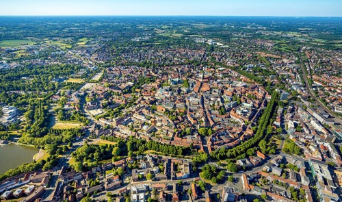 Aerial view, Old Town, Promenadenring, St Paul's Cathedral, Cathedral SquarePaulus-Dom, Domplatz,