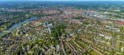 Aerial photo, LVM Versicherung Zentrale, Westdeutsche Lotterie GmbH, IHK Nord Westfalen, Aasee,