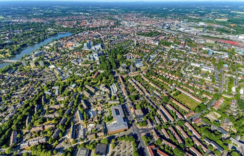 Aerial photo, Sparkasse Münsterland Ost, IHK Nord Westfalen, LVM Versicherung Zentrale,