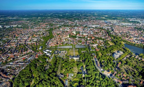 Aerial view, Old Town, Promenadenring, St Paul's Cathedral, Cathedral SquarePaulus-Dom, Domplatz,