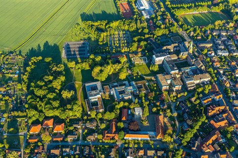 Aerial view, Rehabilitation centre at St. Josef-Stift, St. Josef-Stift Sendenhorst clinic for