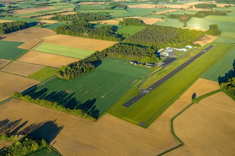 Aerial photo, Münster-Telgte airfield, Telgte, Warendorf district, Münsterland, North