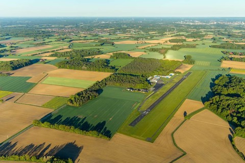 Aerial photo, Münster-Telgte airfield, Telgte, Warendorf district, Münsterland, North