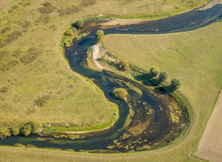 Aerial view, river Lippe, Lippe meadows, nature reserve, Lippborg, Lippetal, district Soest, North