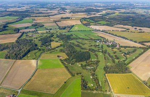 Aerial view, golf course, Golfclub Stahlberg im Lippetal e.V., Ebbeckeweg, Lippborg, Lippetal,