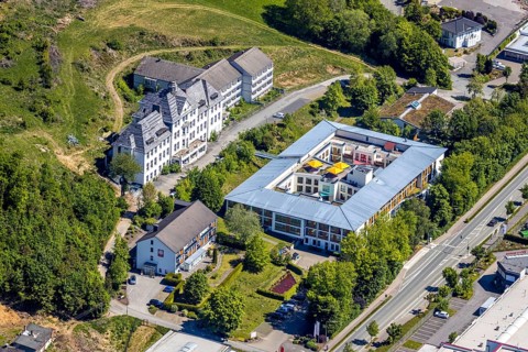 Aerial view, Caritas retirement home and nursing home St. Franziskus-Haus, Trockenbrück,