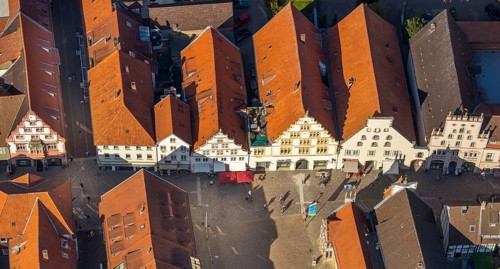 Aerial view, old town, market place, Lemgo, East Westphalia-Lippe, OWL, North Rhine-Westphalia,