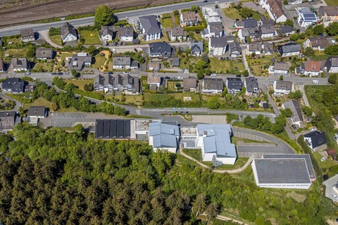 Aerial photo, Berufskolleg des Kreises Olpe, Altenhundem, Lennestadt, Sauerland, North
