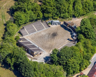 Aerial view, Elspe-Festival-Gelände, Zur Naturbühne, Lennestadt, Sauerland, North Rhine-Westphalia,