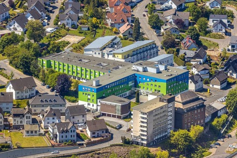 Aerial view, St. Josefs-Hospital Lennestadt, Altenhundem, Lennestadt, Sauerland, North